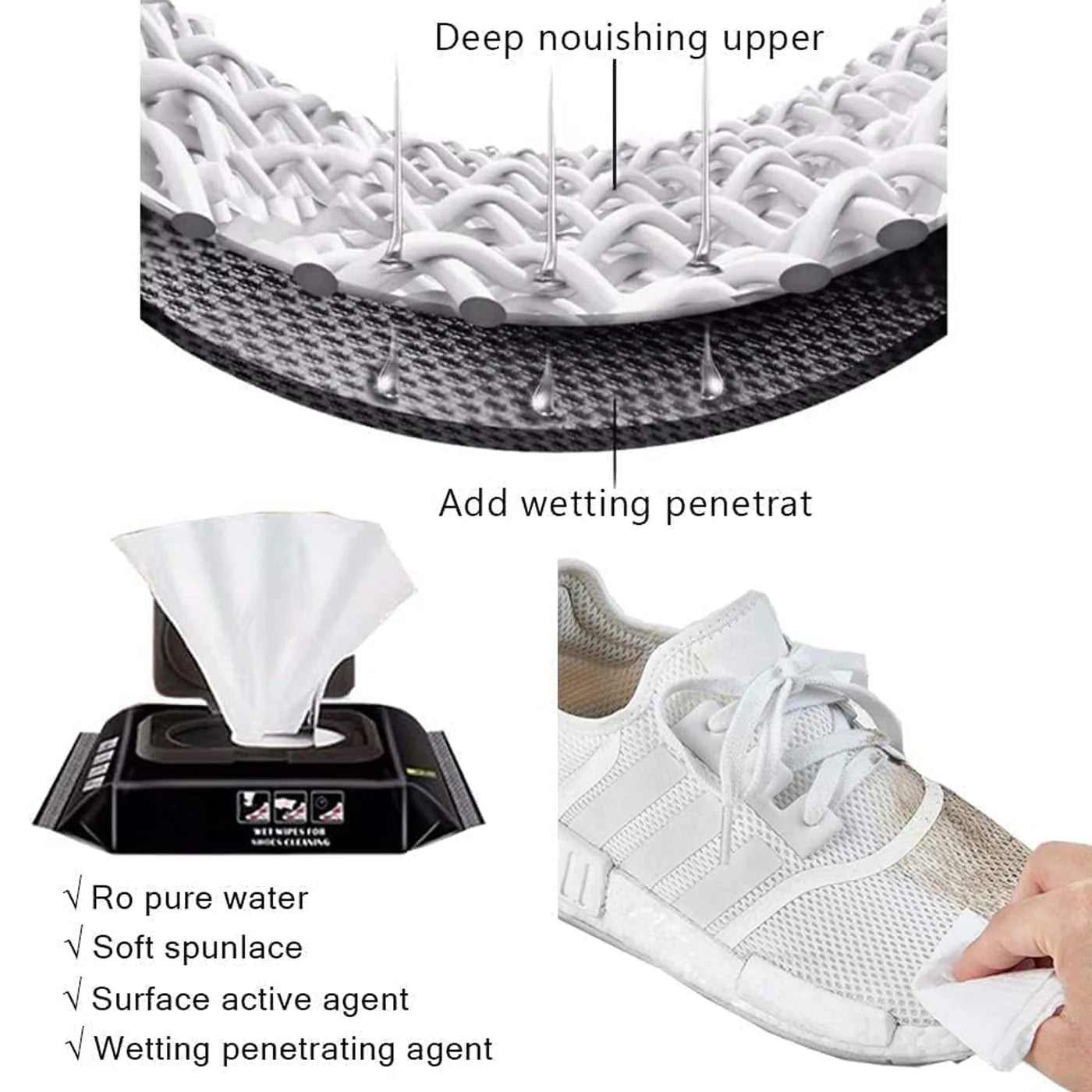 Sneaker & Shoe Cleaner Wipes(1 Packs of 80)